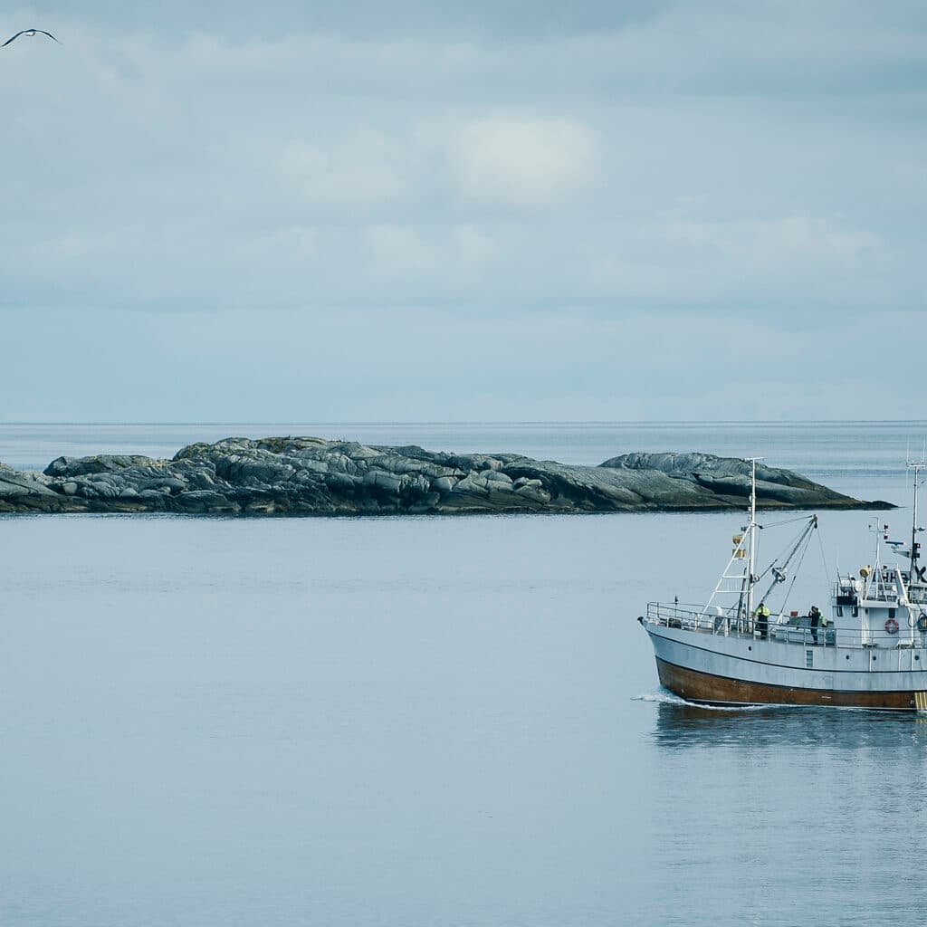 Fiskebåt utanför kust.