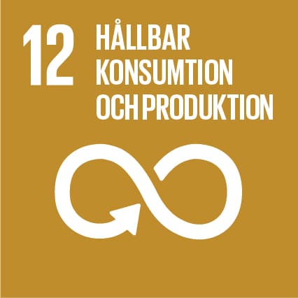 Bilden visar en symbol för mål 12 i FN:s globala mål för hållbar utveckling, som handlar om hållbar ...